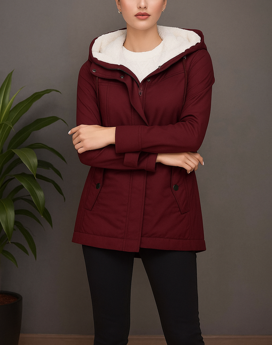 Amélie - Parka hiver doublée en polaire