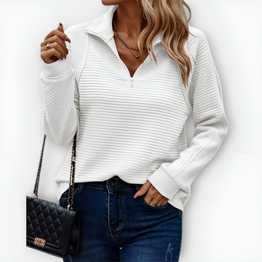 Chloé - Pull Demi-Zip Côtelé