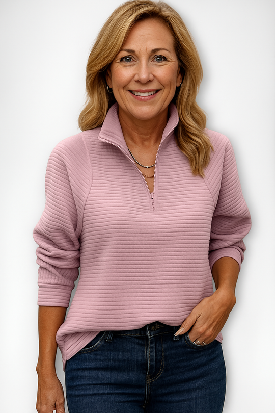 Chloé - Pull Demi-Zip Côtelé