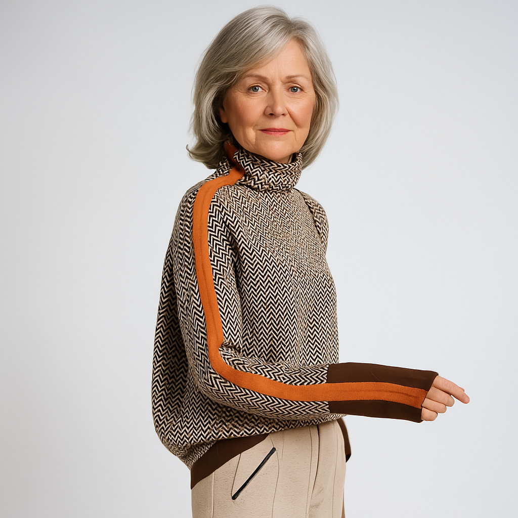 Marieké -Col Roulé Avec Des Rayures Élégantes