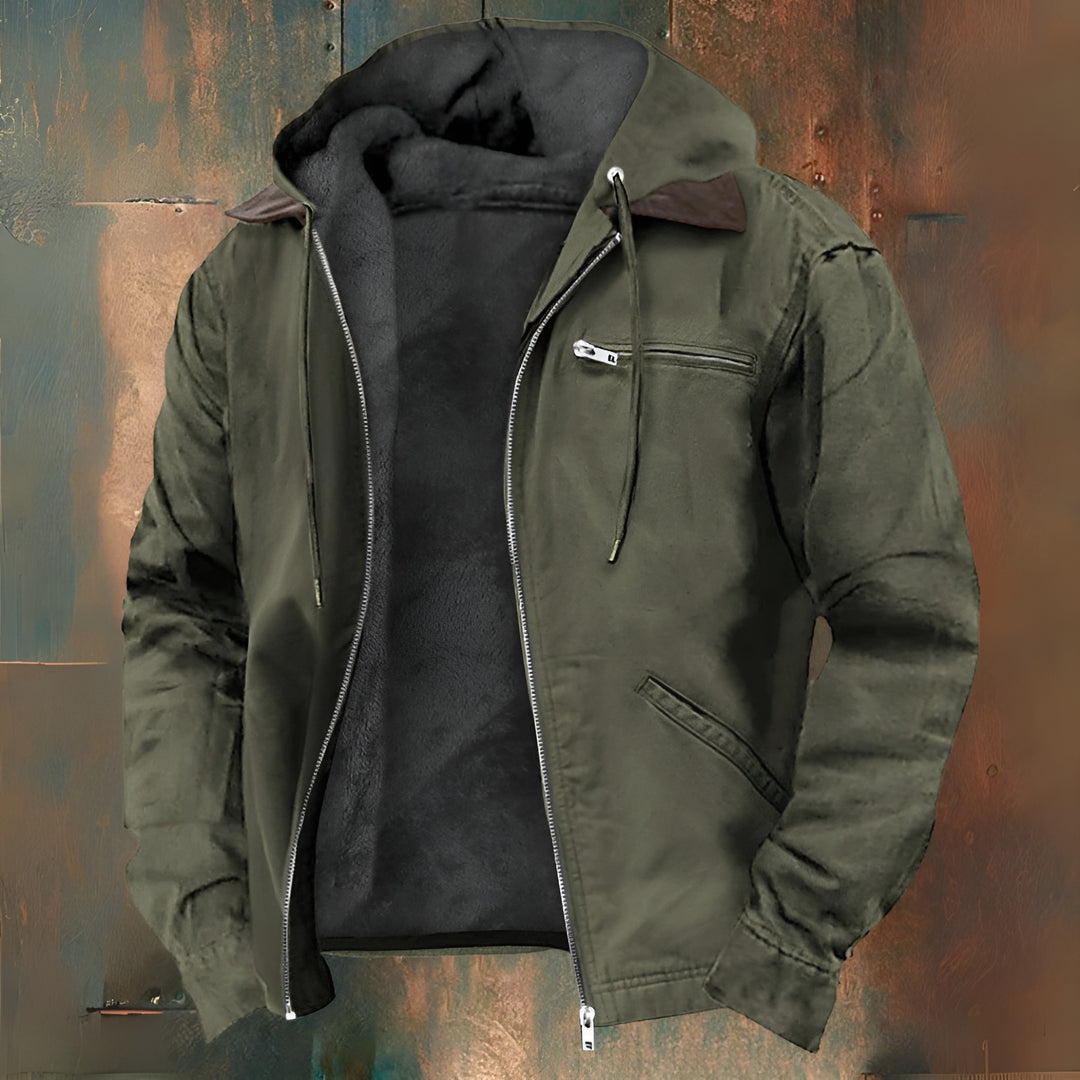 Hugo - Veste Cuir Brun Doublée