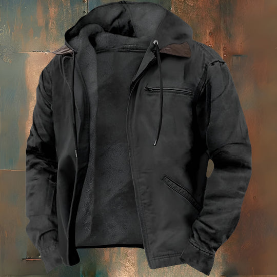 Hugo - Veste Cuir Brun Doublée