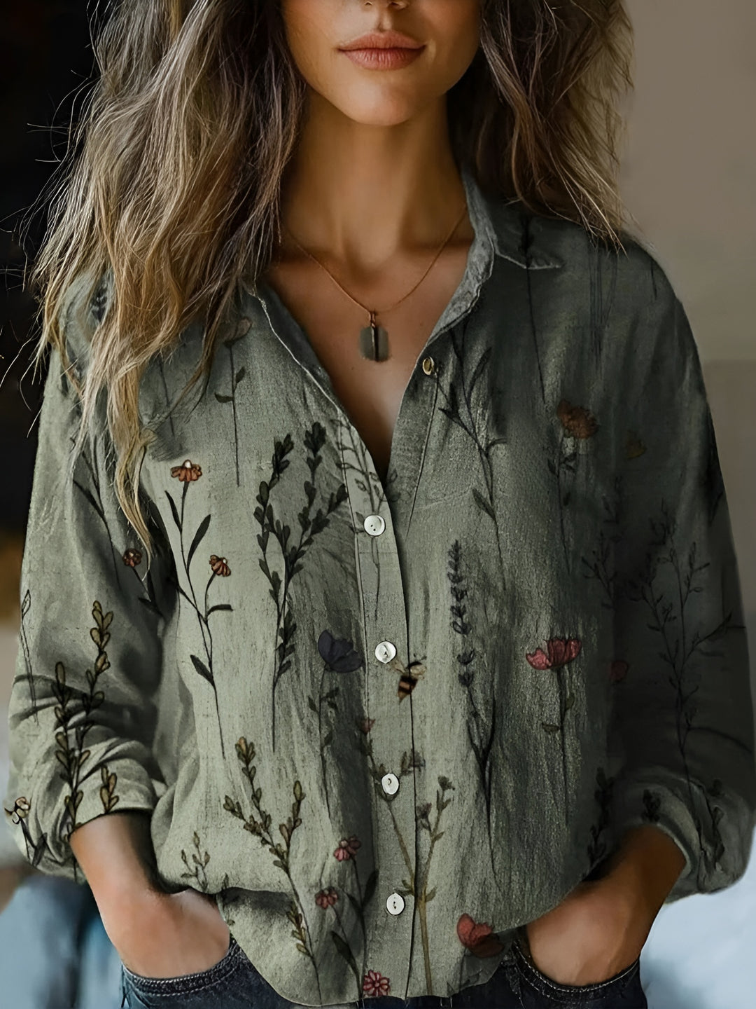 Fleur - Blouse Nature Élégante