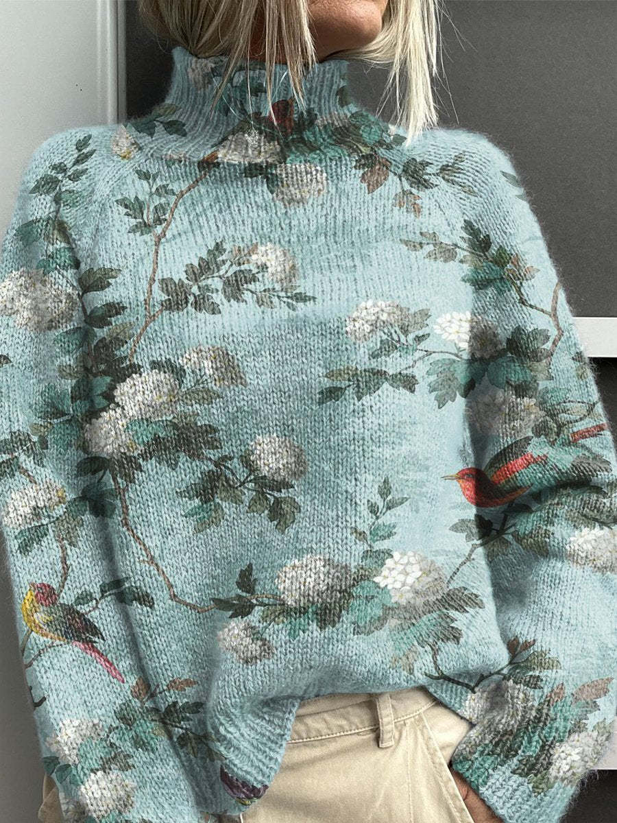 Laurie - Pull col roulé forêt & animaux