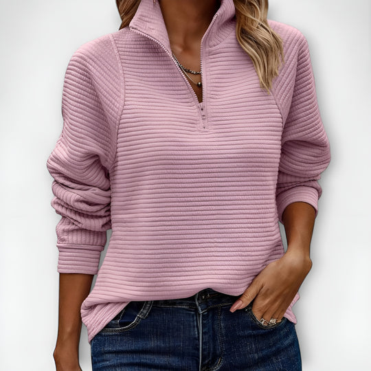 Chloé - Pull Demi-Zip Côtelé