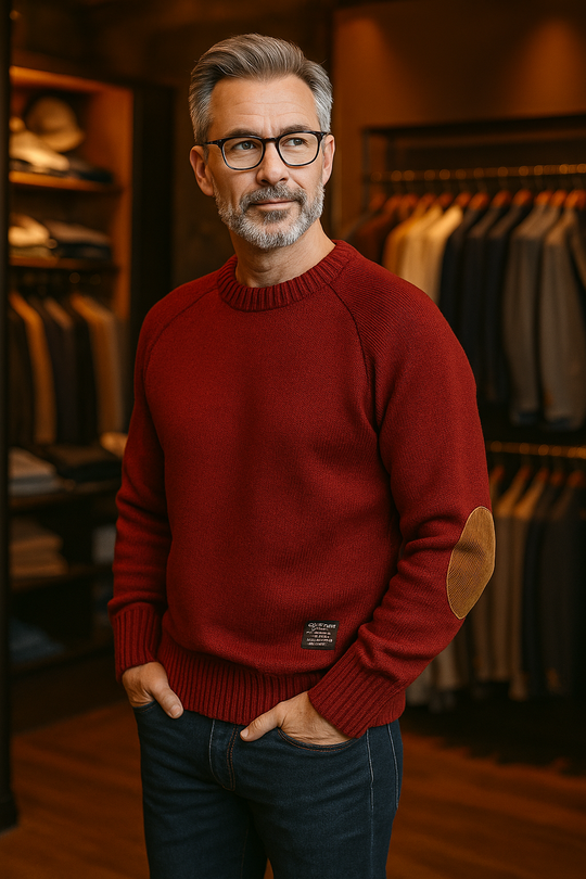 Henry - Pull en Laine Avec Coudières