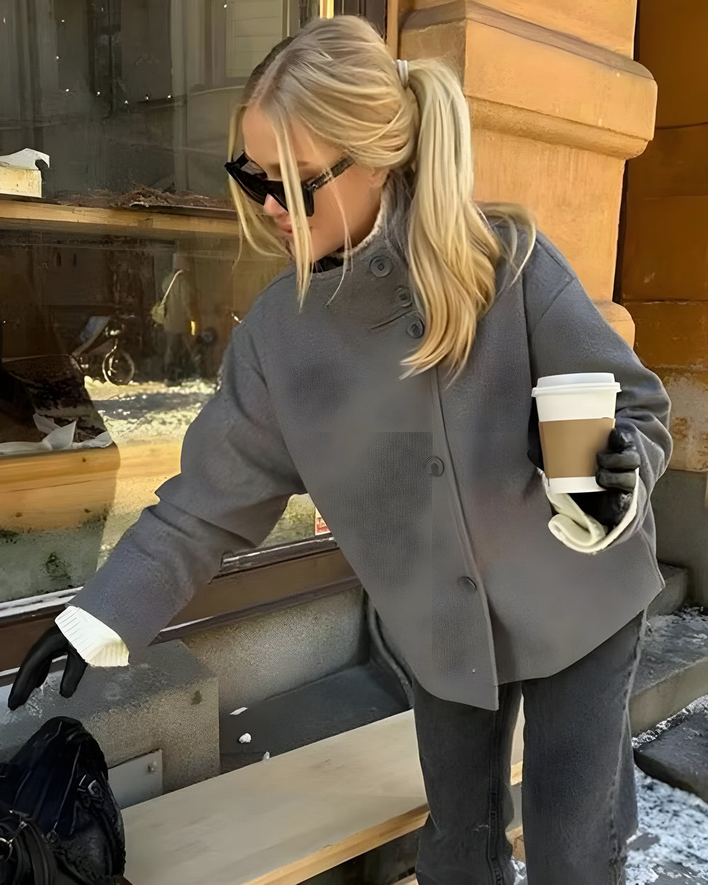 Rosalia - Manteau Élégant Avec Col